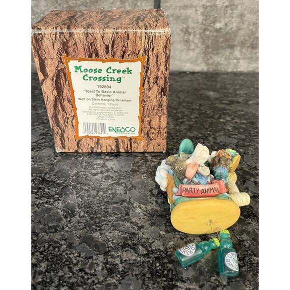 Enesco Moose Creek Crossing “Toast to Basic Animal Behavior” 1996 #192694 - Picture 1 of 4